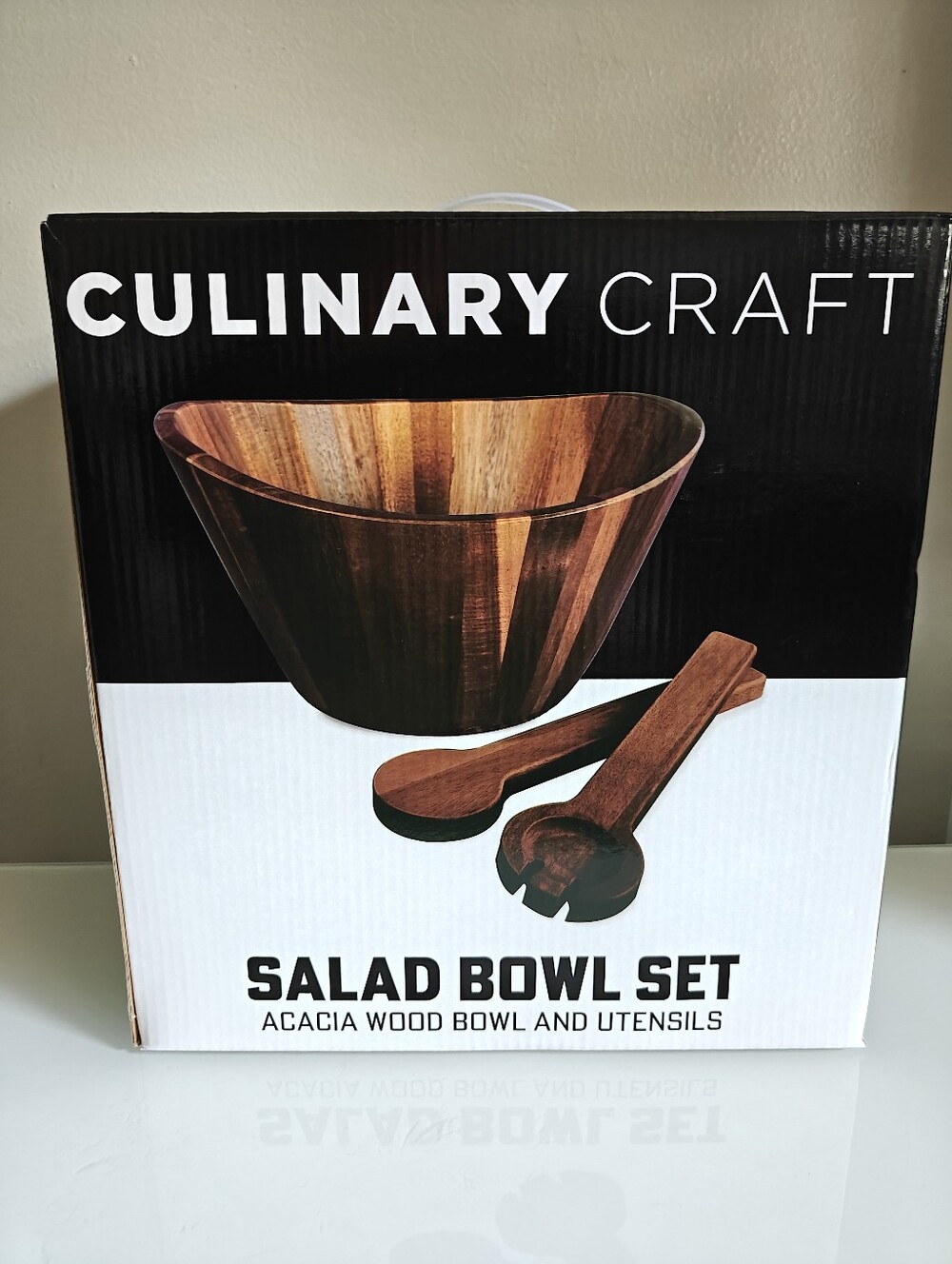 Acacia Wood Salad Bowl Set